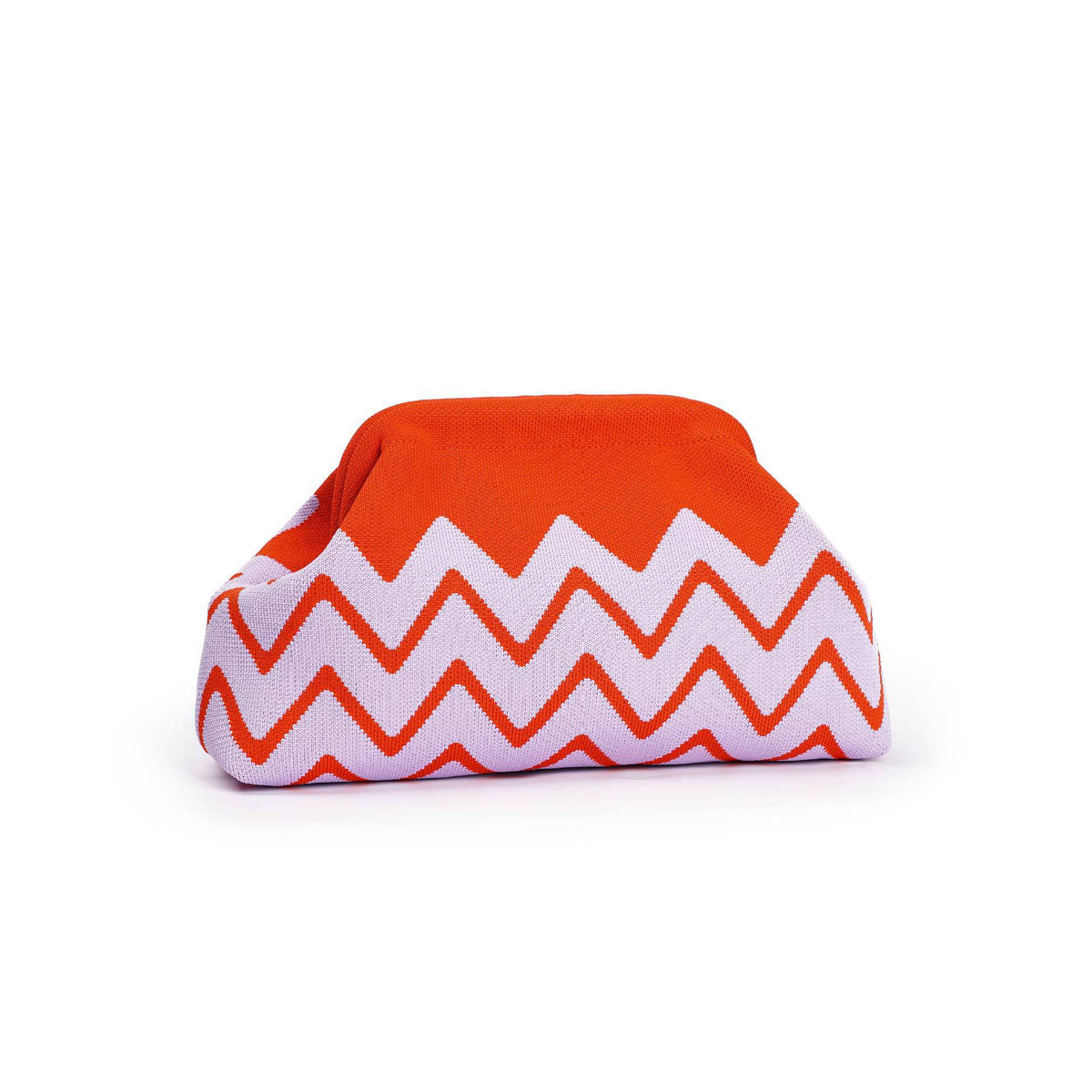LOEL Chevron Clutch Bag for Women, Wavy Stripe Canvas Purse with Chain Strap, Cute Makeup Pouch Coin Bag