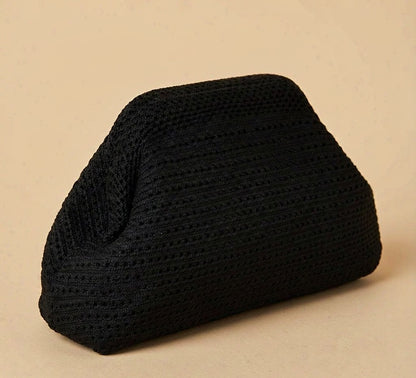 LOEL Knitted Clip-Frame Clutch Bag for Women - Lightweight Polyester Cloud Pouch, Evening & Daily Purse