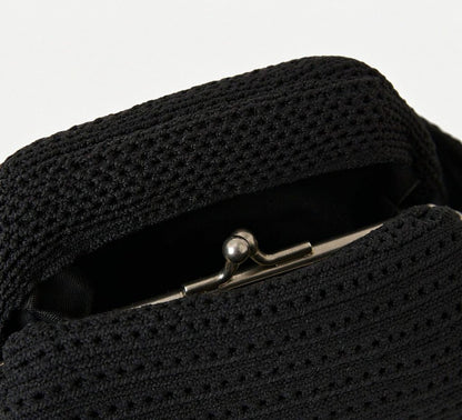 LOEL Knitted Clip-Frame Clutch Bag for Women - Lightweight Polyester Cloud Pouch, Evening & Daily Purse