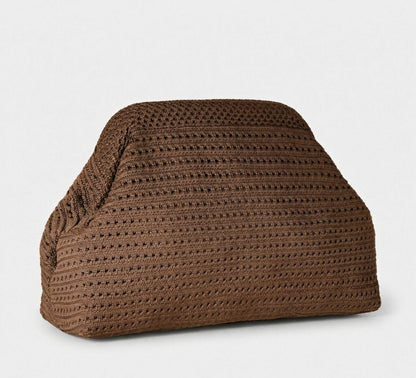 LOEL Knitted Clip-Frame Clutch Bag for Women - Lightweight Polyester Cloud Pouch, Evening & Daily Purse