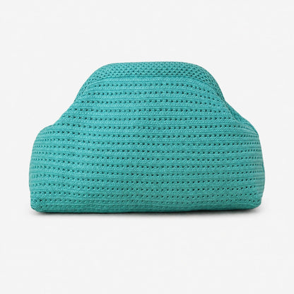 LOEL Knitted Clip-Frame Clutch Bag for Women - Lightweight Polyester Cloud Pouch, Evening & Daily Purse