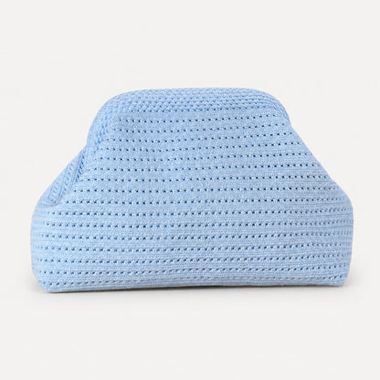 LOEL Knitted Clip-Frame Clutch Bag for Women - Lightweight Polyester Cloud Pouch, Evening & Daily Purse