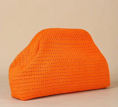 LOEL Knitted Clip-Frame Clutch Bag for Women - Lightweight Polyester Cloud Pouch, Evening & Daily Purse