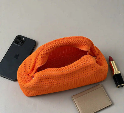 LOEL Knitted Clip-Frame Clutch Bag for Women - Lightweight Polyester Cloud Pouch, Evening & Daily Purse