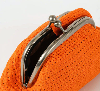 LOEL Knitted Clip-Frame Clutch Bag for Women - Lightweight Polyester Cloud Pouch, Evening & Daily Purse