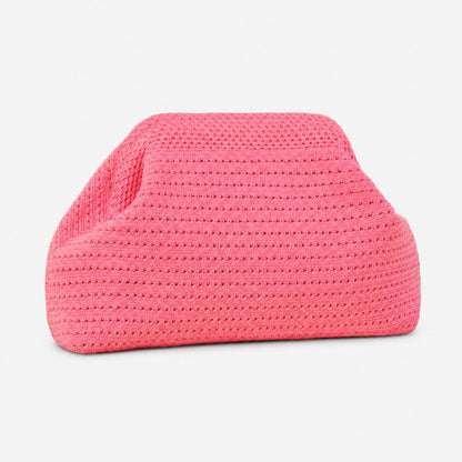LOEL Knitted Clip-Frame Clutch Bag for Women - Lightweight Polyester Cloud Pouch, Evening & Daily Purse