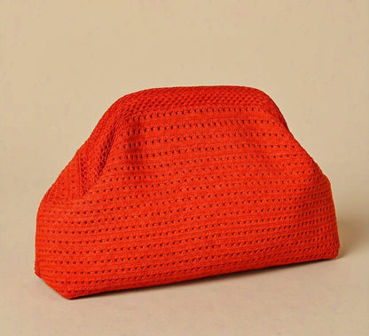 LOEL Knitted Clip-Frame Clutch Bag for Women - Lightweight Polyester Cloud Pouch, Evening & Daily Purse