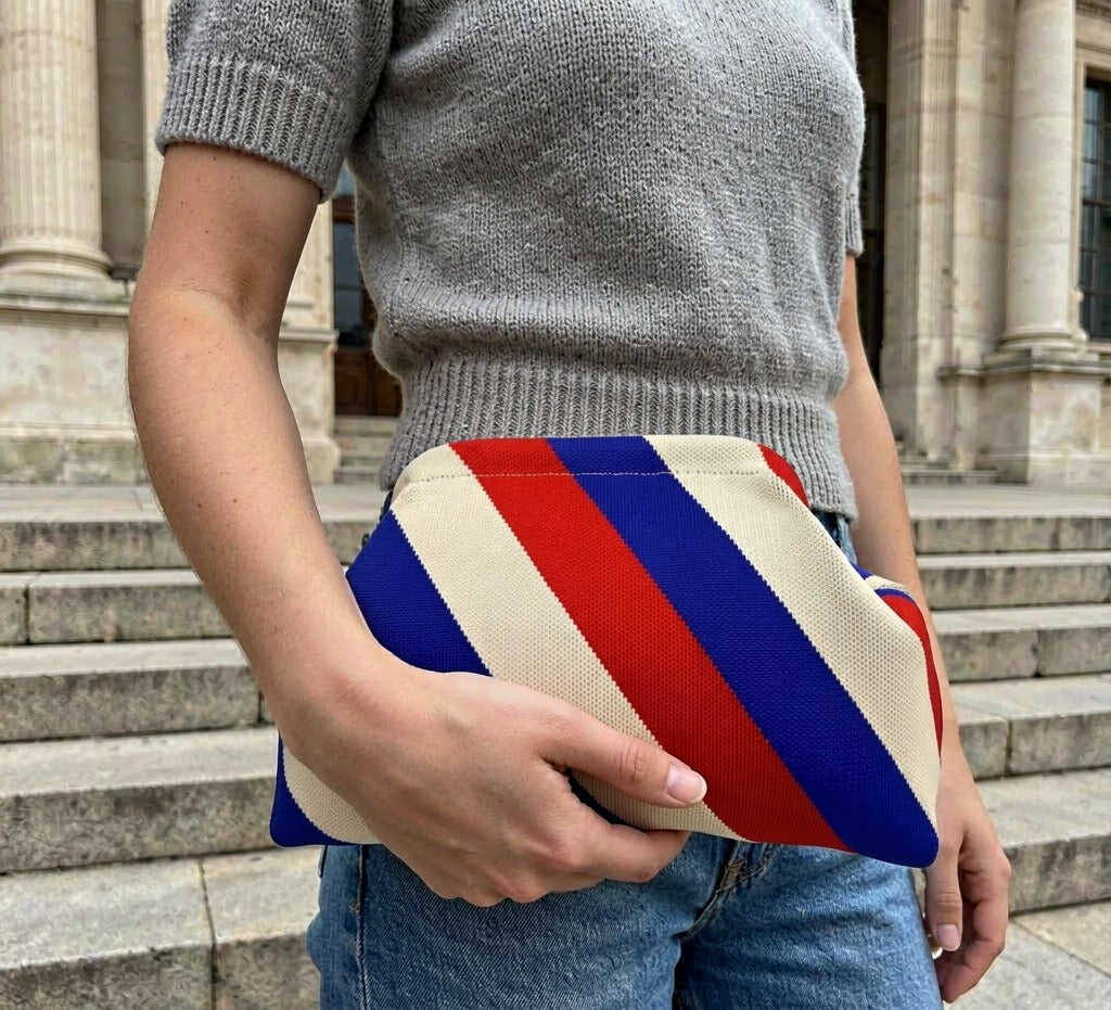 LOEL Knitted Clip-Frame Clutch Bag for Women - Lightweight Polyester Cloud Pouch, Evening & Daily Purse