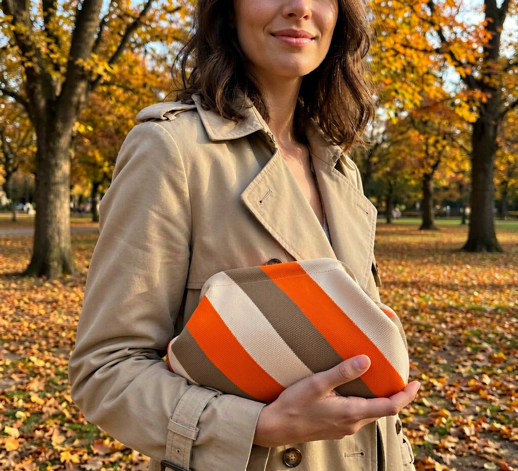 LOEL Knitted Clip-Frame Clutch Bag for Women - Lightweight Polyester Cloud Pouch, Evening & Daily Purse