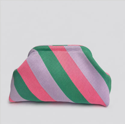 LOEL Knitted Clip-Frame Clutch Bag for Women - Lightweight Polyester Cloud Pouch, Evening & Daily Purse