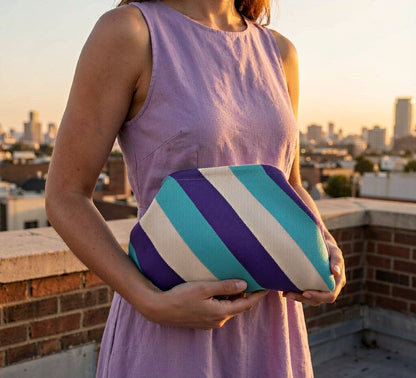 LOEL Knitted Clip-Frame Clutch Bag for Women - Lightweight Polyester Cloud Pouch, Evening & Daily Purse