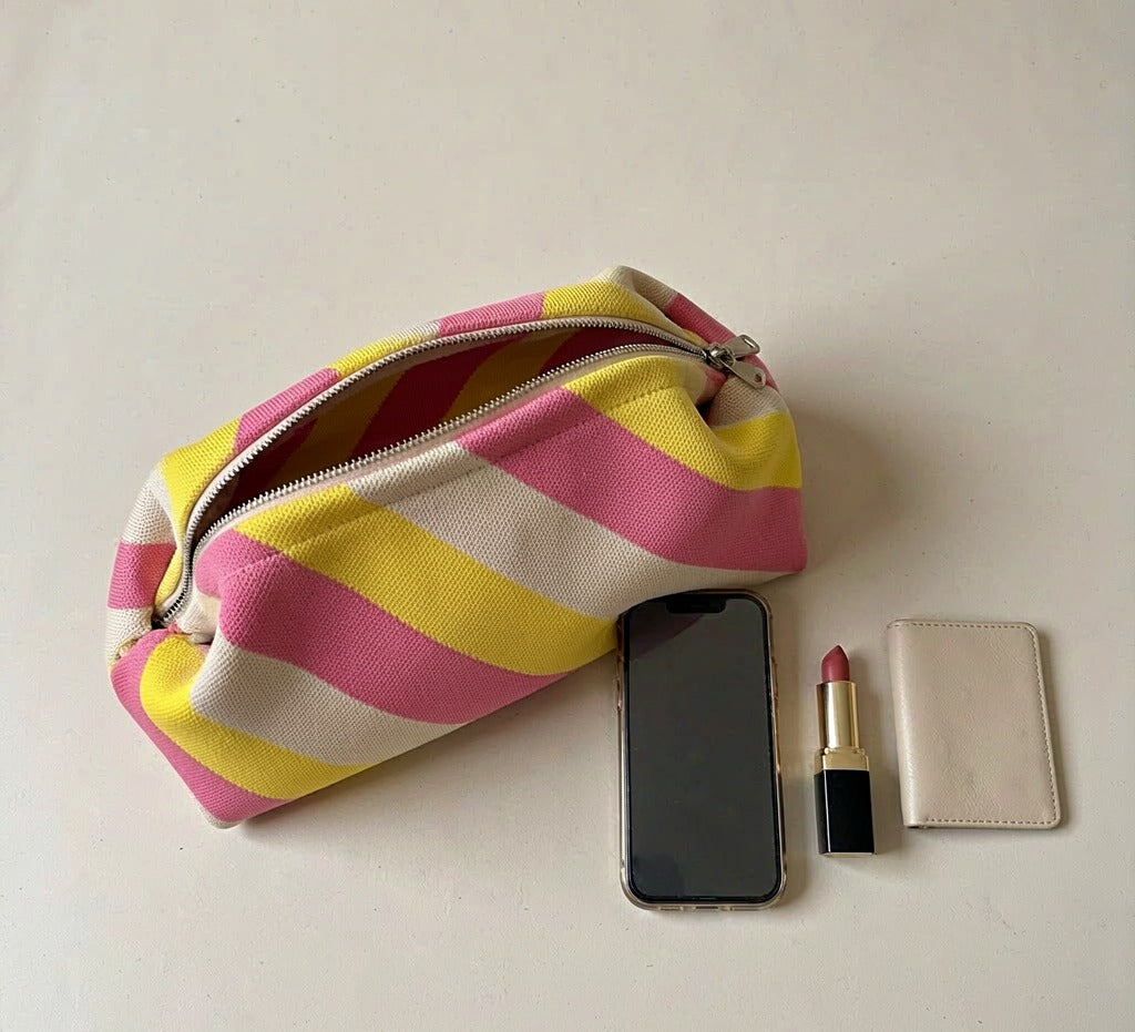 LOEL Knitted Clip-Frame Clutch Bag for Women - Lightweight Polyester Cloud Pouch, Evening & Daily Purse