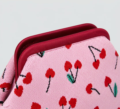 LOEL Knitted Clip-Frame Clutch Bag for Women - Lightweight Polyester Cloud Pouch, Evening & Daily Purse