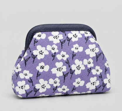LOEL Knitted Clip-Frame Clutch Bag for Women - Lightweight Polyester Cloud Pouch, Evening & Daily Purse