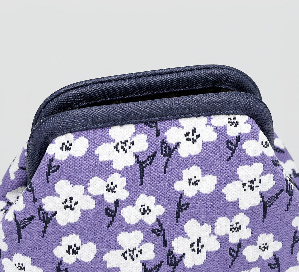 LOEL Knitted Clip-Frame Clutch Bag for Women - Lightweight Polyester Cloud Pouch, Evening & Daily Purse