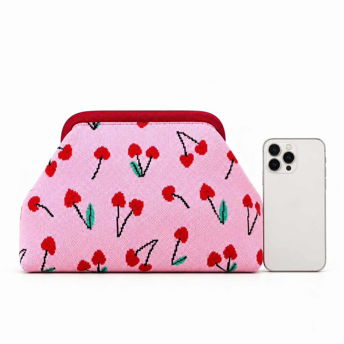 LOEL Knitted Clip-Frame Clutch Bag for Women - Lightweight Polyester Cloud Pouch, Evening & Daily Purse