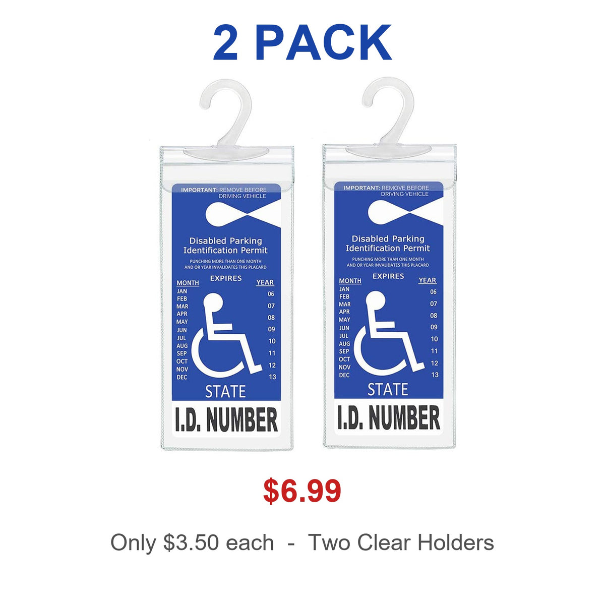 2 pack value - 6.99 USD, 3.50 each