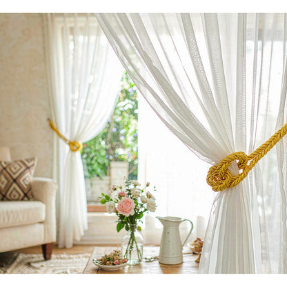 Styled living room with tieback