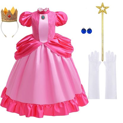 LOEL Girls Pink Princess Dresses Birthday Party Fancy Outfit Fairy Dress up