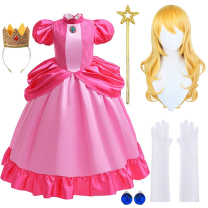 LOEL Girls Pink Princess Dresses Birthday Party Fancy Outfit Fairy Dress up