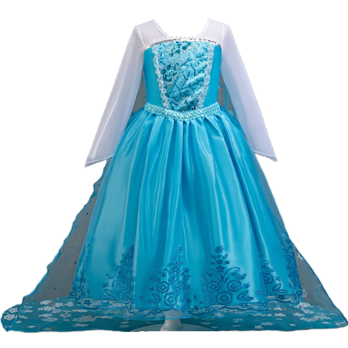 LOEL Girls Princess Dress Christmas Birthday Party Dress up for Toddler Long Sleeve Sequin Blue Fancy Outfit