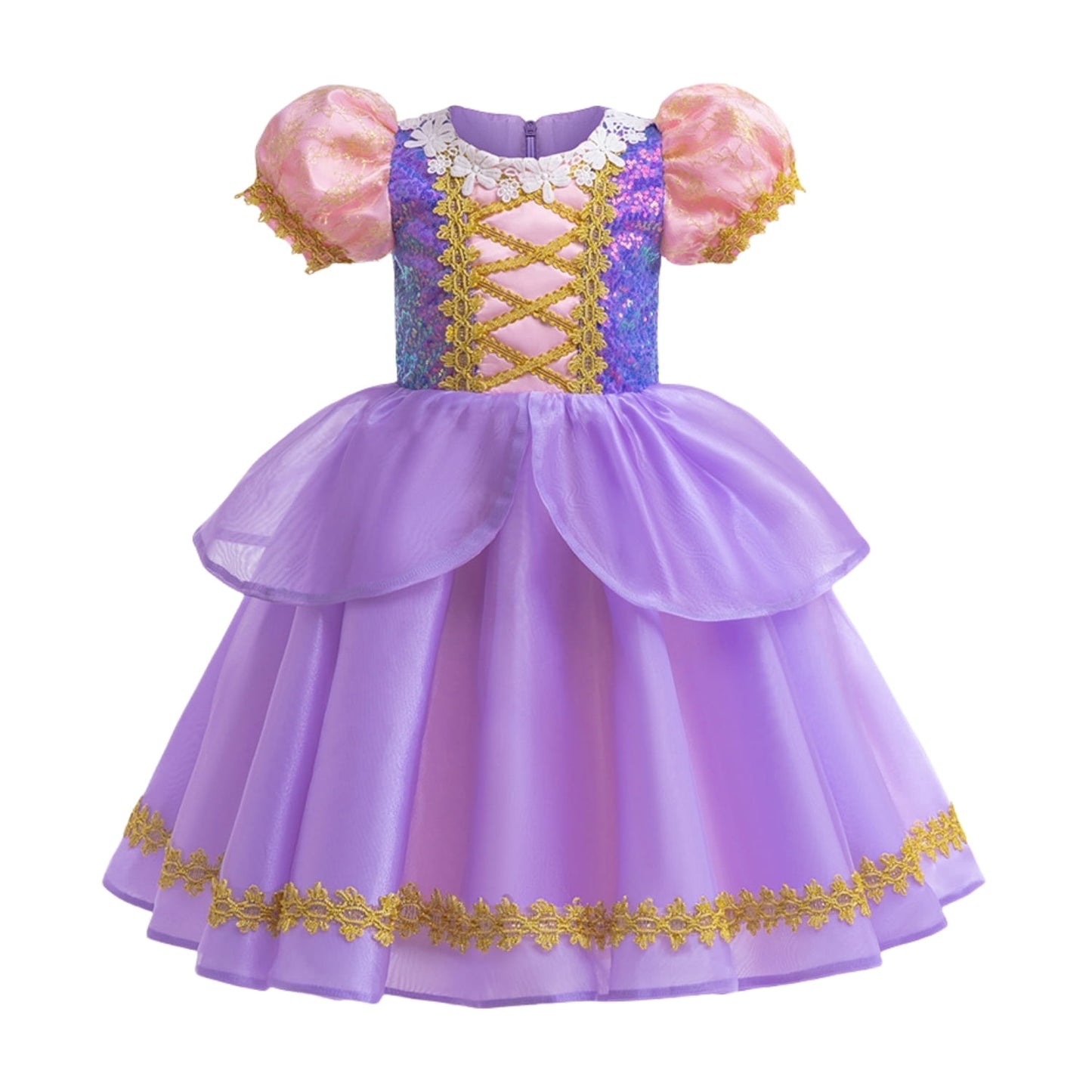 LOEL Girls Princess Dresses Birthday Cosplay Party Princess Dress up Purple Fairy Dress
