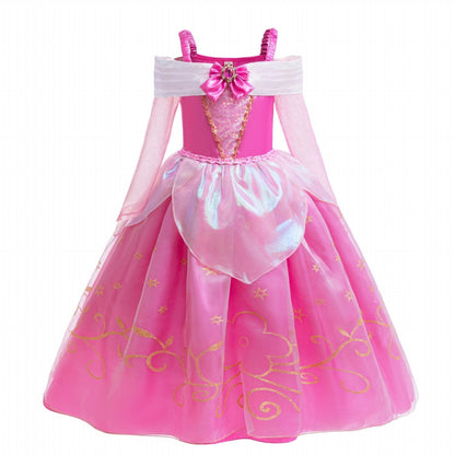 LOEL Princess Dress for Girls Sparkling Pink Princess Fancy Dresses Birthday Carnival Party Dress Up