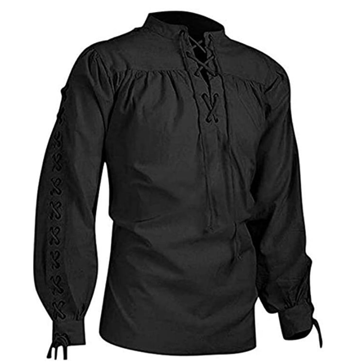 Men's Loose Linen Medieval Gothic Renaissance Shirt Long Sleeve Viking Pirate Mercenary Scottish Costume
