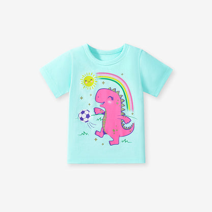 Little maven夏季可爱短袖女童上衣2025年新款卡通儿童t恤组合