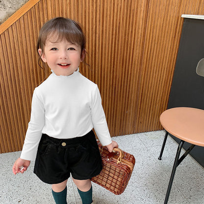 童装女童秋装2023儿童高领打底衫春秋洋气长袖T恤宝宝上衣