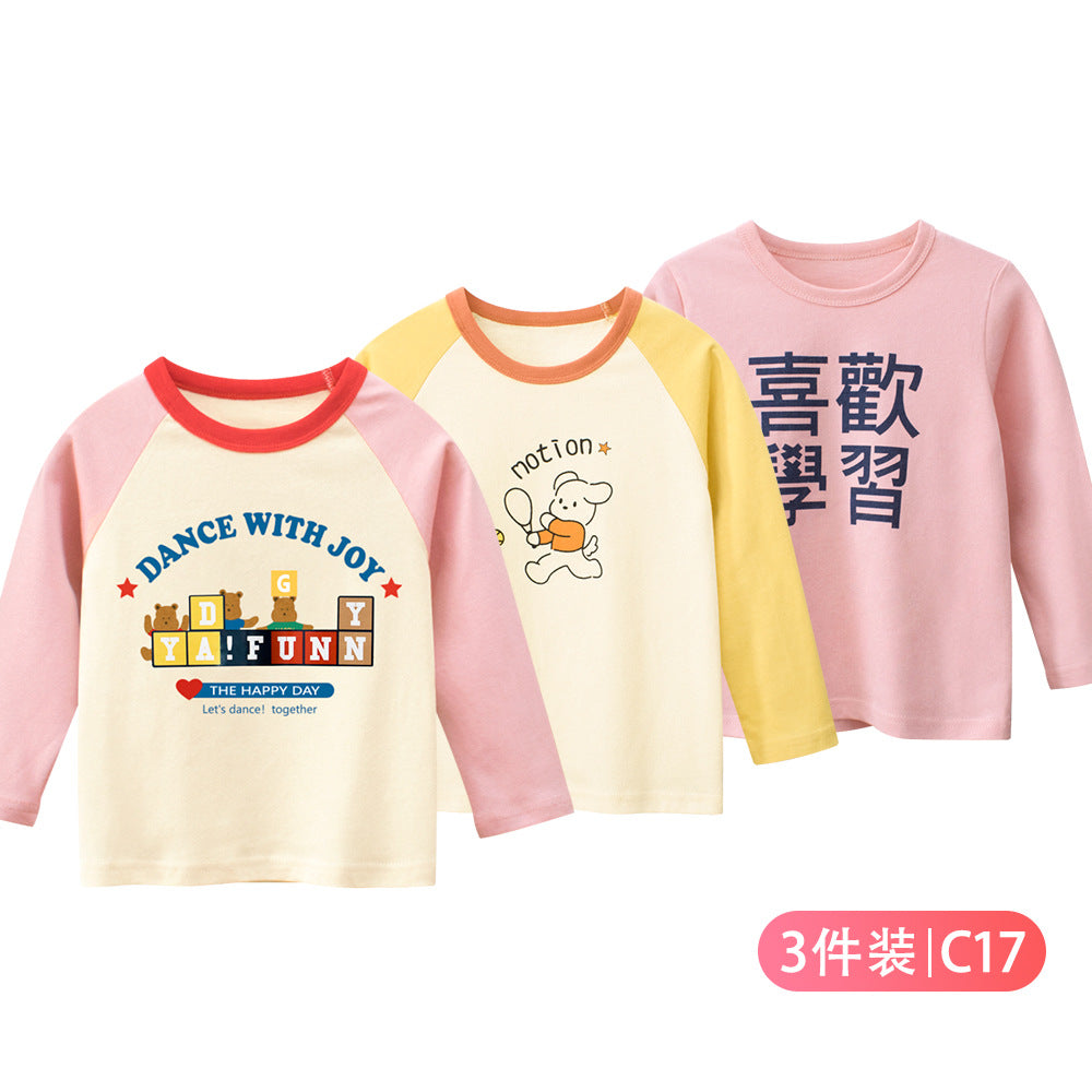 27home品牌童装秋季新品批发 女童韩版长袖T恤宝宝衣服一件代销