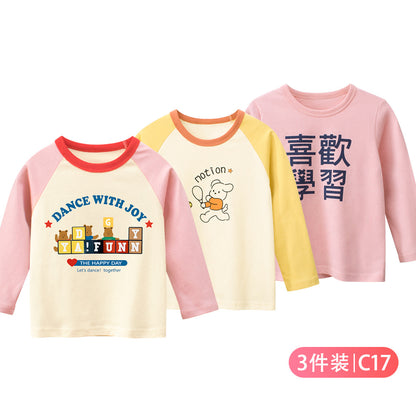 27home品牌童装秋季新品批发 女童韩版长袖T恤宝宝衣服一件代销