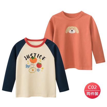 27home品牌童装秋季新品批发 女童韩版长袖T恤宝宝衣服一件代销