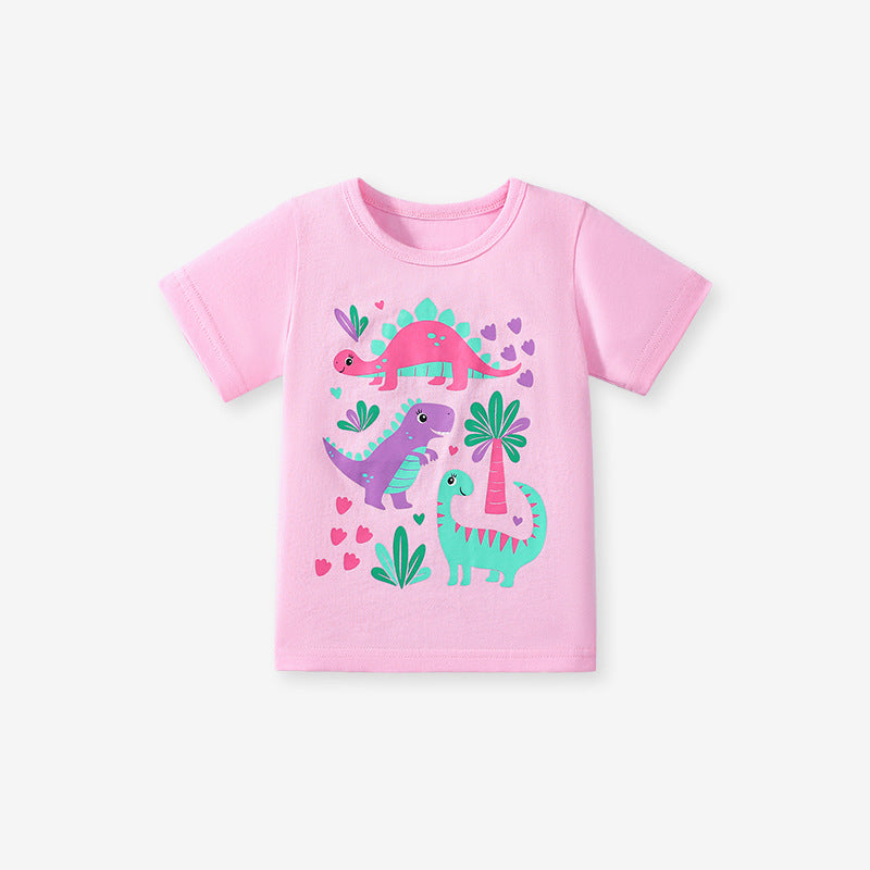 Little maven夏季可爱短袖女童上衣2025年新款卡通儿童t恤组合