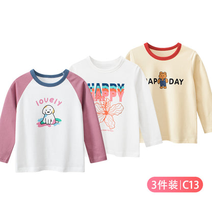 27home品牌童装秋季新品批发 女童韩版长袖T恤宝宝衣服一件代销