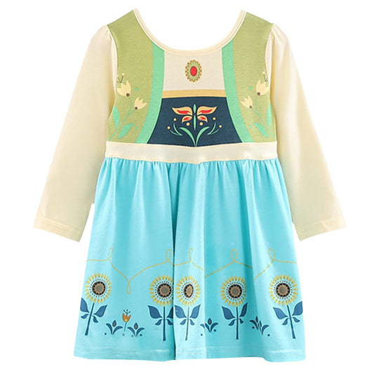 Phenas Frozen Princess Anna Dress Up Clothes Halloween Fancy Party Tulle Skirt Summer Outfit for Baby & Toddler Girls