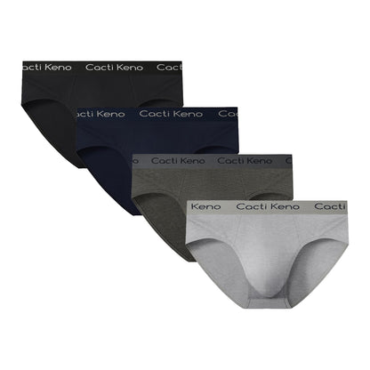 Phenas Men's Underwear Briefs Pack, Cotton Breathable Super Soft Comfort Lightweight Pouch Briefs in 4 Pack