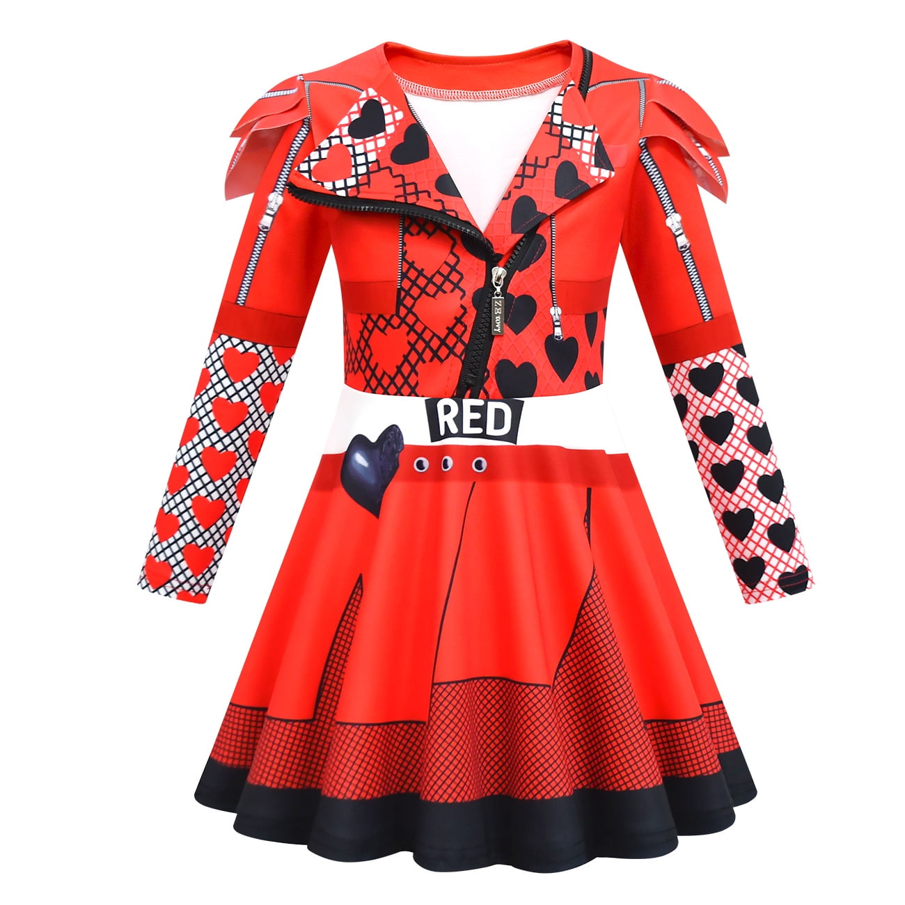 KAWELL Rise of Red Costume for Girls Zipper Jacket and Pants Red Halloween Dress Up 4-12 Years