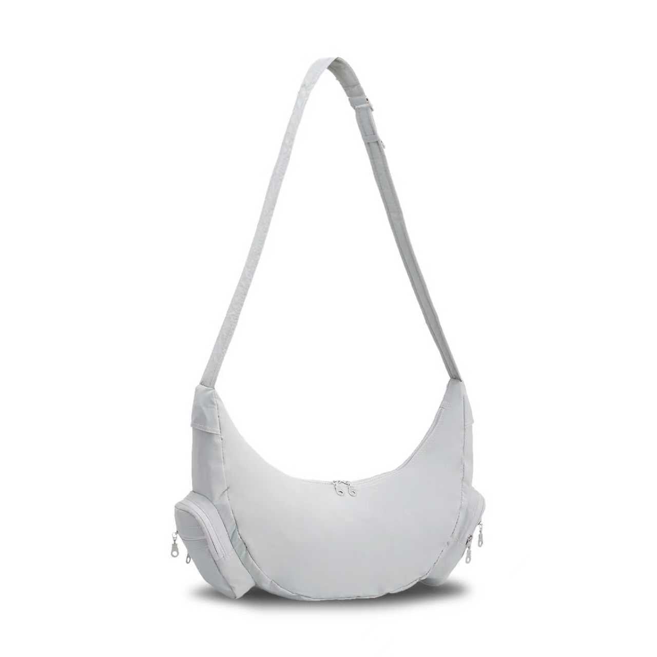 URSOFINE Crescent Crossbody Bag for Women, Lightweight Water-Resistant Nylon Hobo Bag with Multiple Pockets, Adjustable Strap Crescent Moon Bag for Travel, Shopping, Gym (Black)