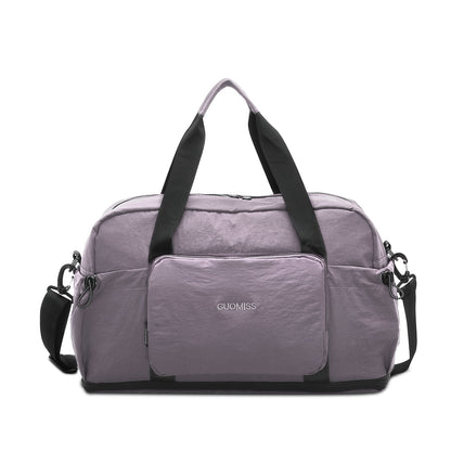 URSOFINE Nylon Duffle Bag, Lightweight Foldable Expandable Gym Bag with Wet Pocket & Luggage Sleeve, Large Capacity Carry On Travel Bag for Men Women, Ideal for Fitness Camping Weekend Getaways Gray