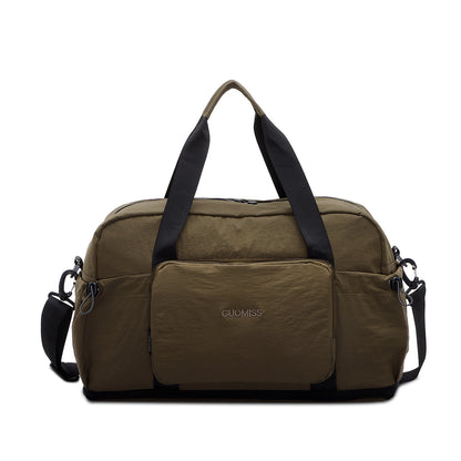 URSOFINE Nylon Duffle Bag, Lightweight Foldable Expandable Gym Bag with Wet Pocket & Luggage Sleeve, Large Capacity Carry On Travel Bag for Men Women, Ideal for Fitness Camping Weekend Getaways Green