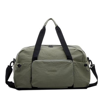 URSOFINE Nylon Duffle Bag, Lightweight Foldable Expandable Gym Bag with Wet Pocket & Luggage Sleeve, Large Capacity Carry On Travel Bag for Men Women, Ideal for Fitness Camping Weekend Getaways Gray