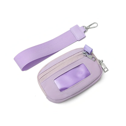 URSOFINE Nylon Wallet with Wrist strap for Women, Small Wristlet Zip Around Pouch Bag with ID Window, Coin Purse,Lipstick Slot , Credit Card Holder for Travel Shopping Daily