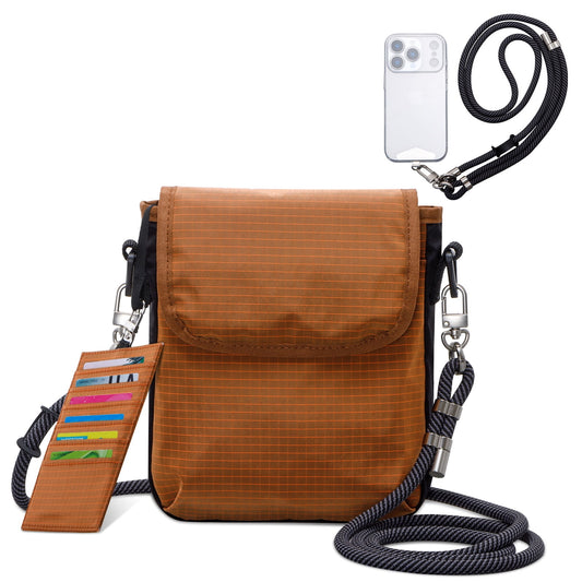 URSOFINE Small Crossbody Bag for Women, Phone Lanyard for Women/Men, Cell Phone Purses with Detachable 6-Layer Card Holder