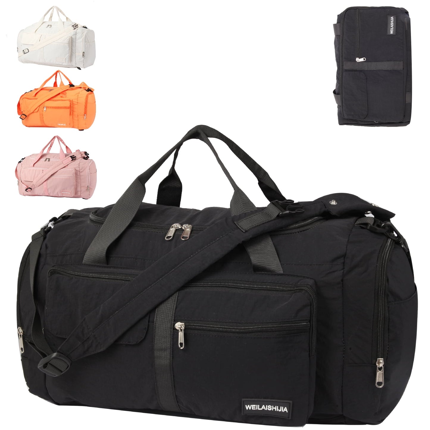 URSOFINE Sports Bag & Travel Bag Foldable, 30L Waterproof Gym Bag With Shoe Compartment For Women & Men, Hand Luggage Bag, Weekender Travelite For Gym Sports Training Bag Travel