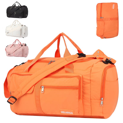 URSOFINE Sports Bag & Travel Bag Foldable, 30L Waterproof Gym Bag With Shoe Compartment For Women & Men, Hand Luggage Bag, Weekender Travelite For Gym Sports Training Bag Travel