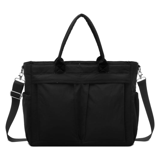 URSOFINE Tote Bag for Women, Lightweight Crossbody Tote Handbag with Dry Pocket, Nylon Shoulder Bag with Detachable Shoulder Strap for Work, Travel, Daily Use