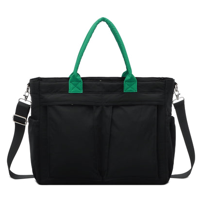 URSOFINE Tote Bag for Women, Lightweight Crossbody Tote Handbag with Dry Pocket, Nylon Shoulder Bag with Detachable Shoulder Strap for Work, Travel, Daily Use