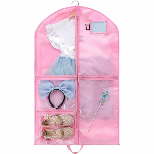 URSOFINE Waterproof Hanging Garment Bag 40 inch Clothes Bag with Gusset, 5 Pockets Side Zip for Dance Costumes Sports Skating Theatre Pageants Cheer Cosplay