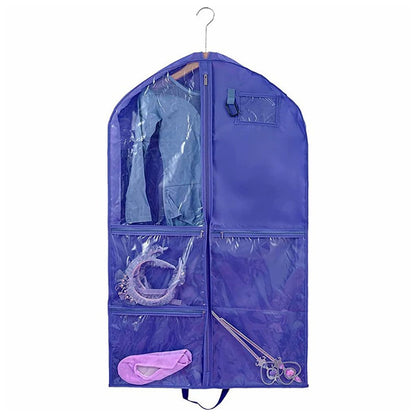 URSOFINE Waterproof Hanging Garment Bag 40 inch Clothes Bag with Gusset, 5 Pockets Side Zip for Dance Costumes Sports Skating Theatre Pageants Cheer Cosplay